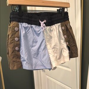 Colorblock Button-Accent Shorts